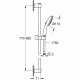 Ensemble de douche avec pommeau 2 jets, barre 90cm et flexible - GROHE Vitalio Start 110 269542431 - Economie d'eau - Noir Mat