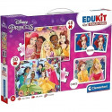 Clementoni - Edukit - Disney Princesses - Coffret apprentissage 4 en 1 - 2 puzzles, 1 mémo, 1 jeu de 6 cubes - Fabriqué en It…