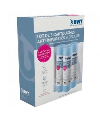 Pack de 3 cartouches - BWT - B.SECURE - Compatible avec tous les filtres 10