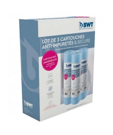 Pack de 3 cartouches - BWT - B.SECURE - Compatible avec tous les filtres 10