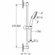 Ensemble de douche avec pommeau 3 jets, barre et flexible - GROHE Vitalio Start 110 26032001 - Sélection facile - Economie d'eau