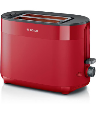 Toaster - BOSCH -  TAT2M124 MyMoment - Rouge - 2 tranches - centrage automatique du pain - fonctions décongélation et réchauf…