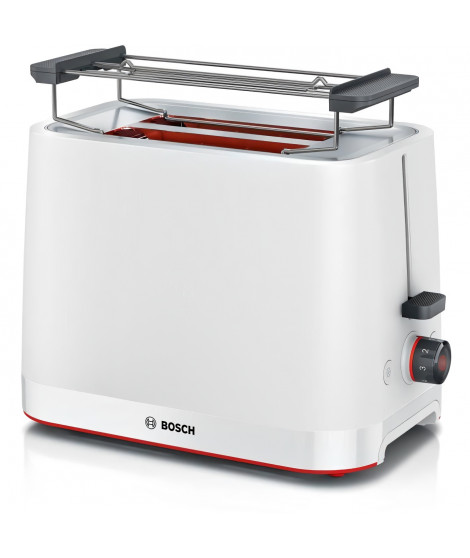 Toaster - BOSCH - TAT3M121 MyMoment - Blanc mat - 2 tranches - centrage automatique du pain - fonctions décongélation et réch…