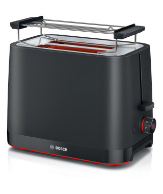 Toaster - BOSCH -  TAT3M123 MyMoment - Noir mat - 2 tranches - centrage automatique du pain - fonctions décongélation et réch…