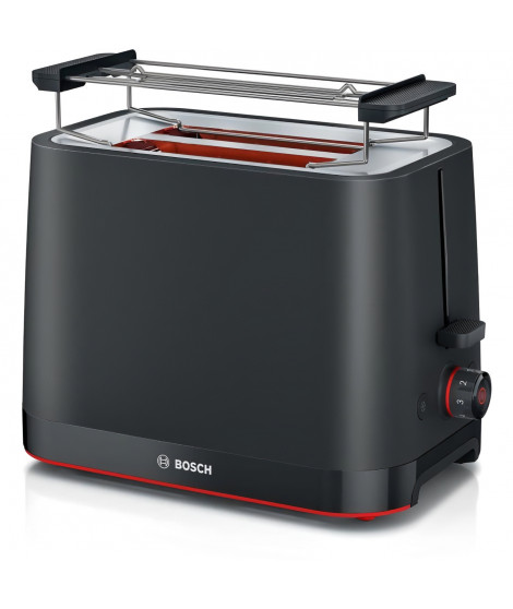 Toaster - BOSCH -  TAT3M123 MyMoment - Noir mat - 2 tranches - centrage automatique du pain - fonctions décongélation et réch…
