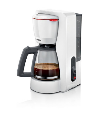 Cafetiere Filtre - BOSCH - TKA2M111 MyMoment - Blanche - Capacité 1,25L - verseuse verre - systeme anti-gouttes
