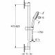 Ensemble de douche avec pommeau 3 jets, barre et flexible - GROHE Vitalio Comfort 110 26096001 - Sélection facile - Economie …