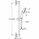 Ensemble de douche avec pommeau 3 jets, barre 90cm et flexible - GROHE Vitalio Start 110 26956001 - Economie d'eau - Chromé