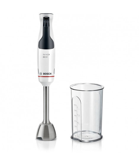 Mixeur plongeant - BOSCH - MSM4W410 ErgoMaster - Moteur 800W - 4 lames QuattroBlade - Levier vitesses a gachette + turbo