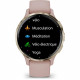 Montre GPS connectée - GARMIN - Venu 3S - 30,4mm (1,2) - Acier Silver, boîtier vert sauge et bracelet en silicone vert sauge