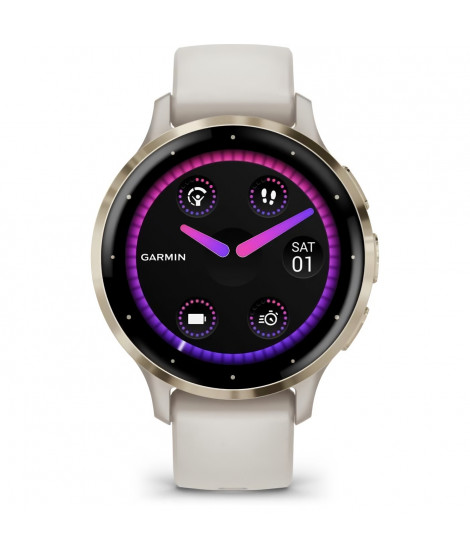Montre GPS connectée - GARMIN - Venu 3S - 30,4mm (1,2) - Acier Gray, boîtier gris foncé et bracelet en silicone gris foncé