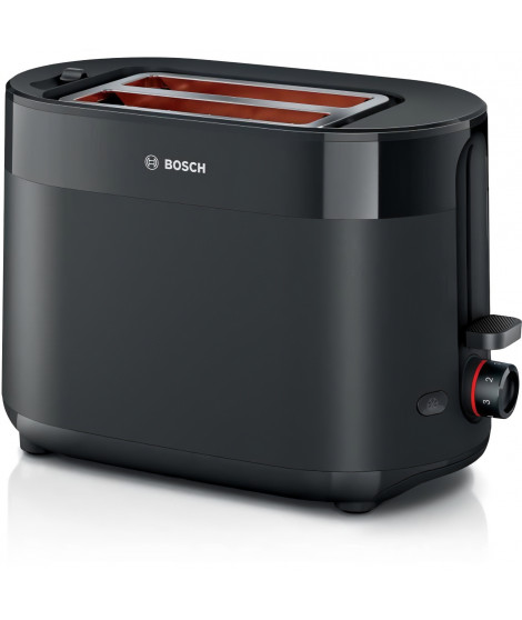 Toaster - BOSCH -  TAT2M123 MyMoment - Noir - 2 tranches - centrage automatique du pain - fonctions décongélation et réchauffage