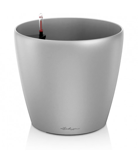 Pot de fleur LECHUZA Classico Premium 70 - kit complet, argent métallisé