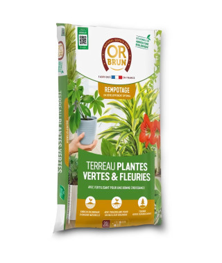 Terreau plantes vertes et fleuries d'intérieur - OR BRUN - OBRTPV20N - 20 L