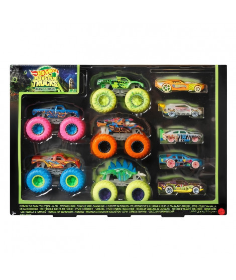 Hot Wheels - Coffret 10 Véhicules Phosphorescents - Petite Voiture - 3 ans et HCB57