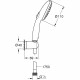 Ensemble de douche avec pommeau 2 jets, support et flexible - GROHE Vitalio Start 110 27950001 - Sélection facile - Economie …