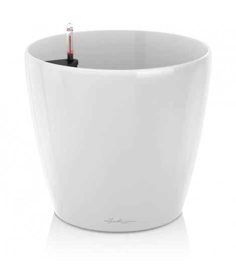 Pot de fleur LECHUZA Classico Premium 70 - kit complet, blanc brillant