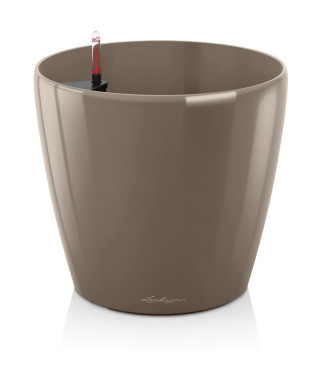 Pot de fleur LECHUZA Classico Premium 70 - kit complet, taupe brillant