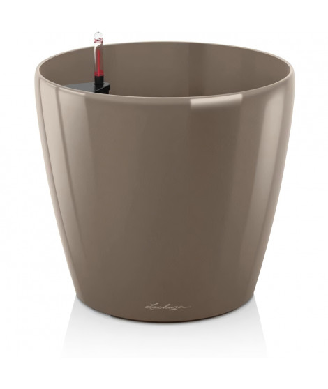 Pot de fleur LECHUZA Classico Premium 70 - kit complet, taupe brillant