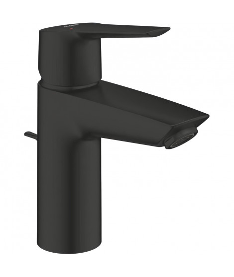 Mitigeur monocommande lavabo - GROHE Start - 242092432 - Noir mat - Taille S - Economie d'eau - Tirette et vidage