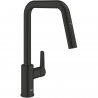 Robinet de cuisine - Mitigeur monocommande évier - Noir Mat - Bec haut en U - Douchette extractible - GROHE Start - 306312430