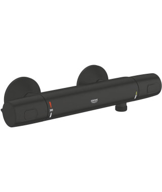 Mitigeur thermostatique douche - GROHE Precision Trend - 1022172432 - Noir mat - Montage mural apparent - Economie d'eau