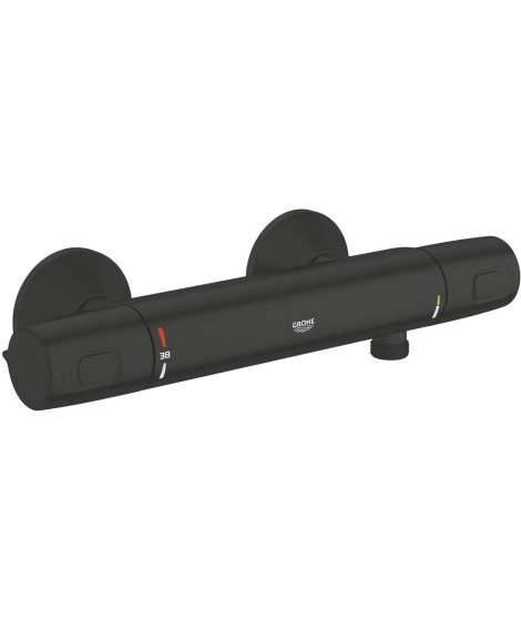 Mitigeur thermostatique douche - GROHE Precision Trend - 1022172432 - Noir mat - Montage mural apparent - Economie d'eau
