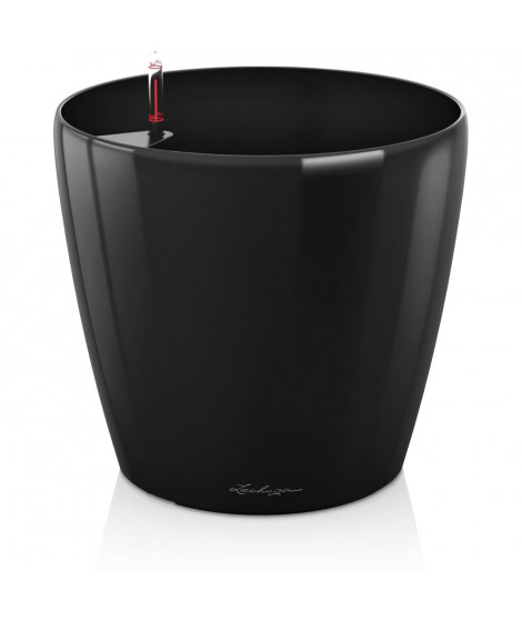 Pot de fleur LECHUZA Classico Premium 70 - kit complet, noir brillant