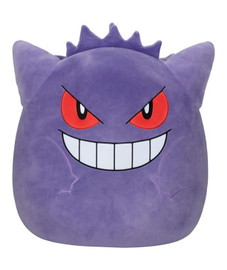 Peluche - BANDAI - Pokémon - Squishmallows 50 cm - Ectoplasma (Gengar) - Grande peluche ultra-douce - Licence officielle Pokémon