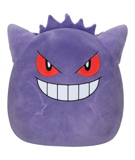 Peluche - BANDAI - Pokémon - Squishmallows 50 cm - Ectoplasma (Gengar) - Grande peluche ultra-douce - Licence officielle Pokémon