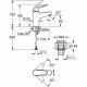 Mitigeur monocommande lavabo - GROHE Swift - 24318001 - Chromé - Taille S - Economie d'eau - Vidage clic clac