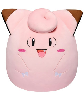 Peluche - BANDAI - Pokémon - Squishmallows 50 cm - Mélofée (Clefairy) - Grande peluche ultra-douce - Licence officielle Pokémon