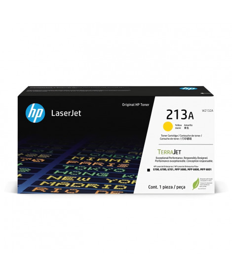 Cartouche de Toner HP 213A Jaune Authentique (W2132A) pour HP LaserJet Enterprise 5700 / 6700 / MFP 5800 / 6800 /6801