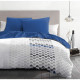 Parure de couette microfibre AMBROISIE - 1 housse de couette 240 x 260 cm + 2 taies d'oreiller 63 x 63 cm - Bleu