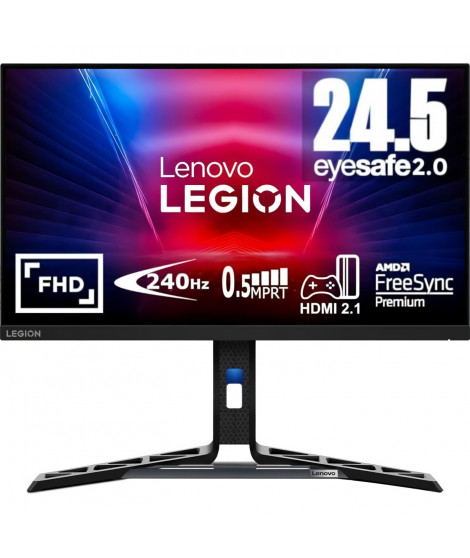 Ecran PC Gamer LENOVO Legion R25f-30 - 24,5 VA - FHD - 0,5ms - 240Hz - 2 x HDMI 1 x DP - AMD FreeSync Premium