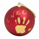 Baby Art My Christmas Fairy : Boule de Noël personnalisée avec empreinte de main ou de pied bébé, peinture incluse, 10cm, Rouge