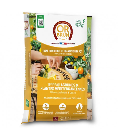 Terreau agrumes et plantes méditéranéeennes - OR BRUN - OBRTAG35N - 35 L