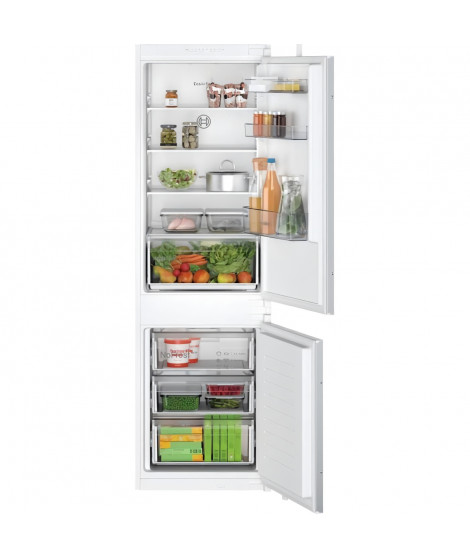 Réfrigérateur combiné - BOSCH SER2 - KIN86NSE0 - 2 portes - Intégrable - 260 L (184 L + 76 L) - H177,2 x L54,1 x P54,8 cm