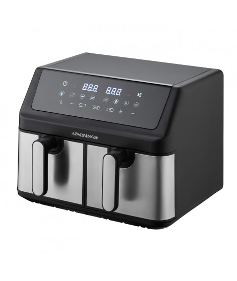 Friteuse sans huile - ARTHUR MARTIN - Airfryer AMPF9 - 2 cuves de 4,5L - 2000W - Affichage LED