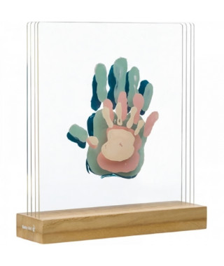 FAMILY PRINTS Cadre 4 empreintes superposées, support bois - Baby Art