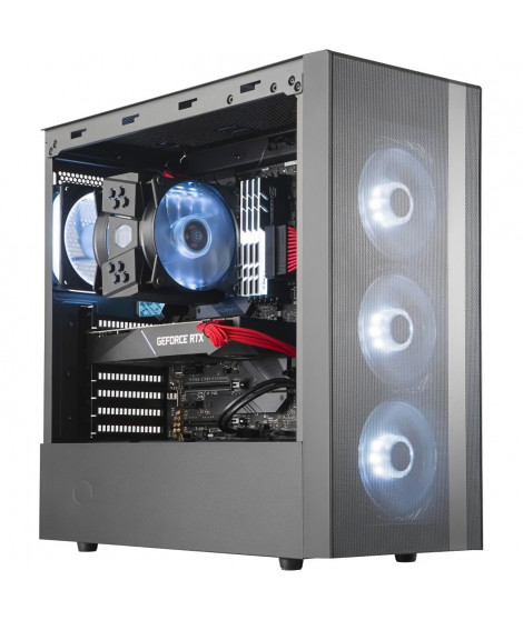 COOLER MASTER LTD BOITIER PC NR600 - Gaming -2xVentilateurs 120mm - Noir - Verre trempé - Format ATX (MCB-NR600-KGNN-S00)