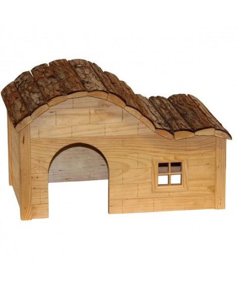 Maison pour rongeur - KERBL - Nature - Toit galbé - 40 x 25 x 25 cm