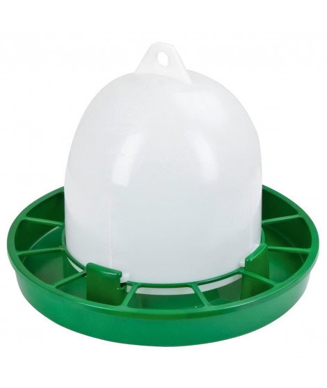 Nourrisseur plastique poules - KERBL - 24 cm - Ø30 cm - 2,5 kg - Blanc / Vert
