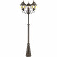 JANEL Lampadaire extérieur, noir dore, E27 max 3x60W, ampoule non incluse