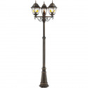 JANEL Lampadaire extérieur, noir dore, E27 max 3x60W, ampoule non incluse