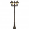 JANEL Lampadaire extérieur, noir dore, E27 max 3x60W, ampoule non incluse