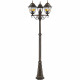 JANEL Lampadaire extérieur, noir dore, E27 max 3x60W, ampoule non incluse