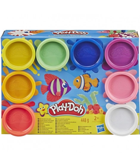 Play-Doh - 8 Pots de Pâte a modeler - Couleurs Arc -En -Ciel - 56 g chacun