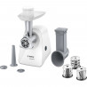 Hachoir a viande - BOSCH - MFW2514W SmartPower - Blanc - moteur bloqué 1500 W - 1,7 kg/mn - 2 grilles de hachoir - râpeur/émi…