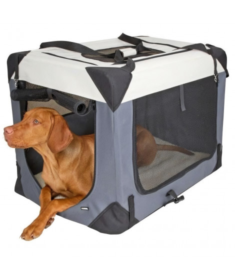 Box de transport - KERBL - Journey- 70 x 52 x 52 cm - Gris / Beige